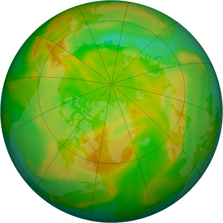 Arctic ozone map for 08 June 2015